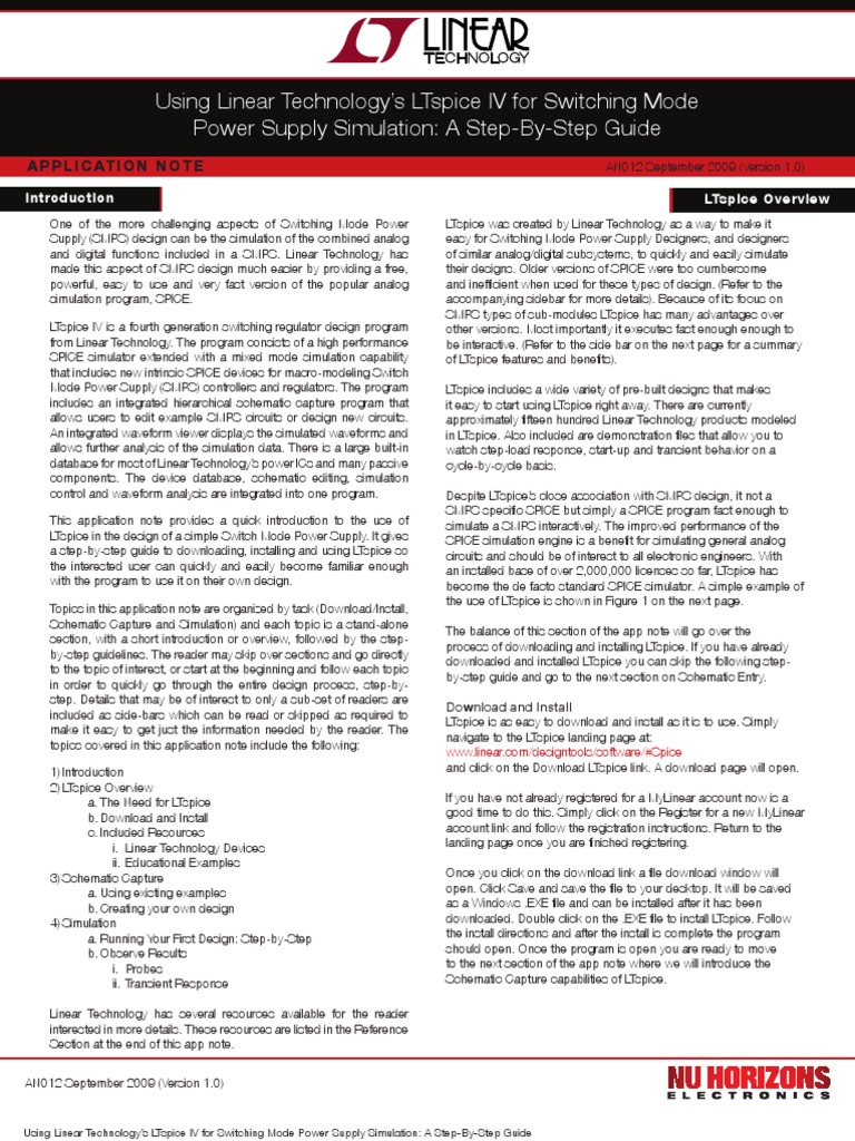 LTspice Guide for SMPS Simulation | PDF | Spice | Electrical Network