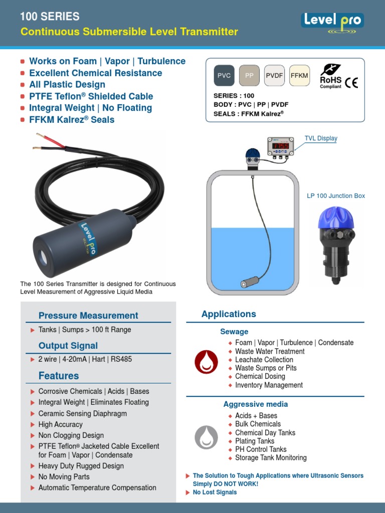 100 Series Submersible Level Sensor | PDF | Electrical Engineering ...