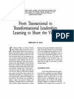From Transactional To Transformational Leadership: Learning To Share The Vision