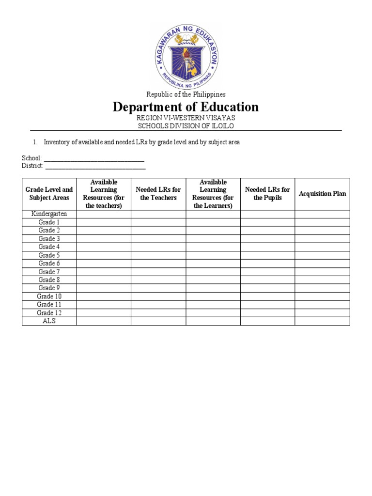 Department of Education: Republic of The Philippines | PDF