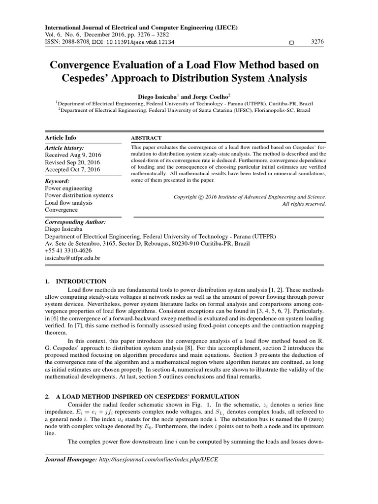 Convergence Evaluation of A Load Flow Method | PDF | Matrix ...