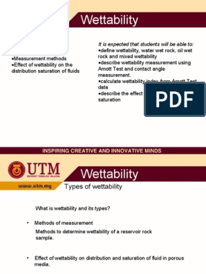 Kommandør rent Agent Chapter 6 Rock Wettability | PDF | Wetting | Surface Tension