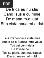 De Frica Eu Nu Stiu