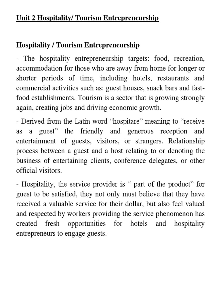 Hospitality and Tourism Entrepreneurship | PDF | Nepal | Tourism
