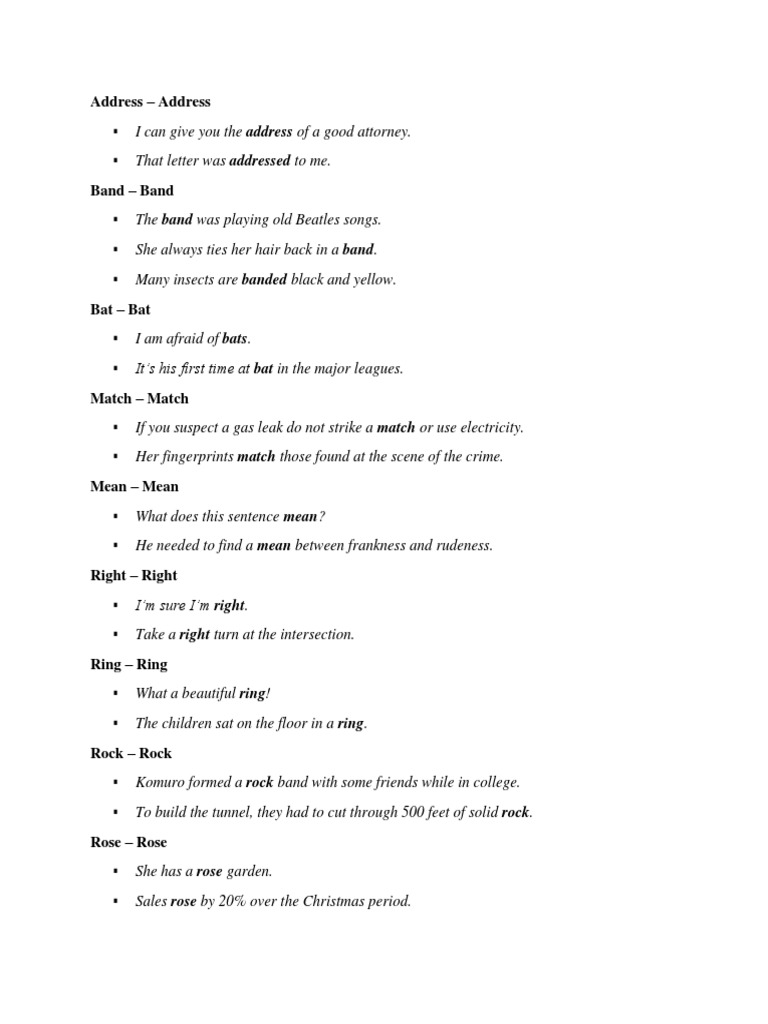 List of Homonyms Prepared by Asif - Anik - 62D | PDF | Art | Poetry