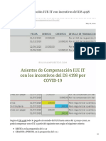 Asientos Compensación IUE IT Con Incentivos Del DS 4198 COVID