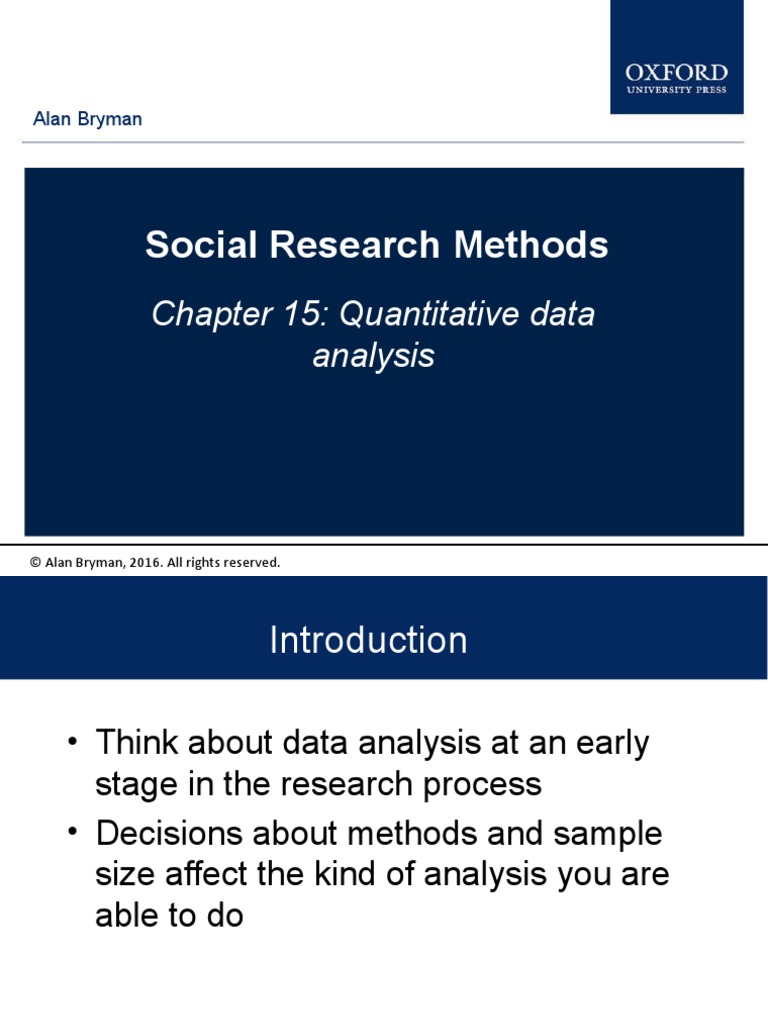 Social Research Methods: Chapter 15: Quantitative Data Analysis | PDF ...