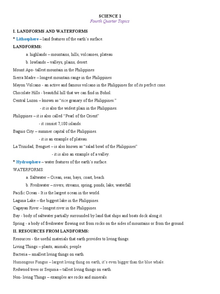 SCIENCE 1 - Topics | PDF | Sky | Weather