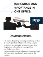 communication its importance in front office