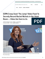ESPN Creep Used 'The Jump' Video Feed To Secretly Record Rachel Nichols in Her Hotel Room - Video Got Sent To Us PDF