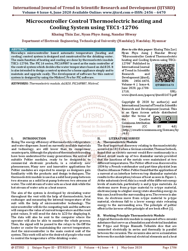 Microcontroller Control Thermoelectric Heating and Cooling System Using ...