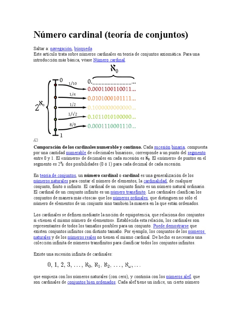 Número Cardinal (Teoría de Conjuntos) | PDF | Conjunto (Matemáticas ...