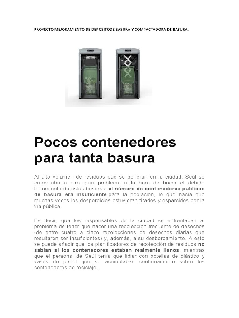 Innovación en Compactación de Basura | PDF | Residuos | Naturaleza