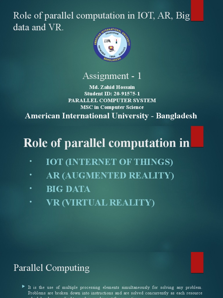 Role of Parallel Computation in IOT, AR, Big Data and VR | PDF ...