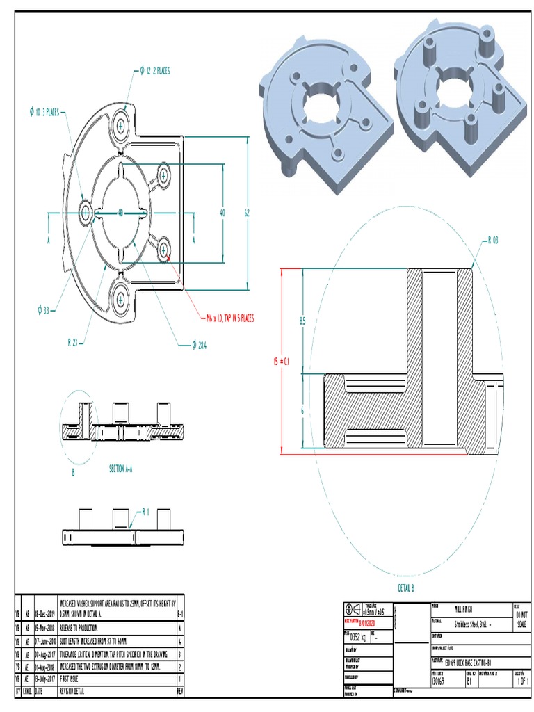 Lock Base Casting-B1 PDF | PDF | Building Materials | Industrial Processes