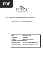 Industrial Training Report: College of Engineering and Technology (Cet)