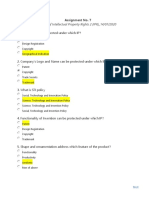 Basics of Intellectual Property Rights 2 (IPR) - 14/07/2020: Assignment No. 7