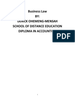 Business Law BY: Derick Ohemeng-Mensah School of Distance Education Diploma in Accounting