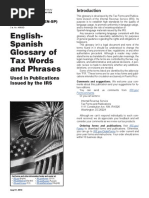 English-Spanish Glossary of Tax Words and Phrases: Used in Publications Issued by The IRS