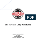 The Sarbanes-Oxley Act of 2002: Zhenzhou Du (#861000224) BUS 102 Professor Sean Jasso TA: Kevin, Section 023, #114