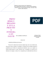 El Modelo Integral de Salud Familiar y Comunitario Se Sustenta en Tres Principios Irrenunciables