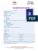 High pessure cylinder  Data Sheet