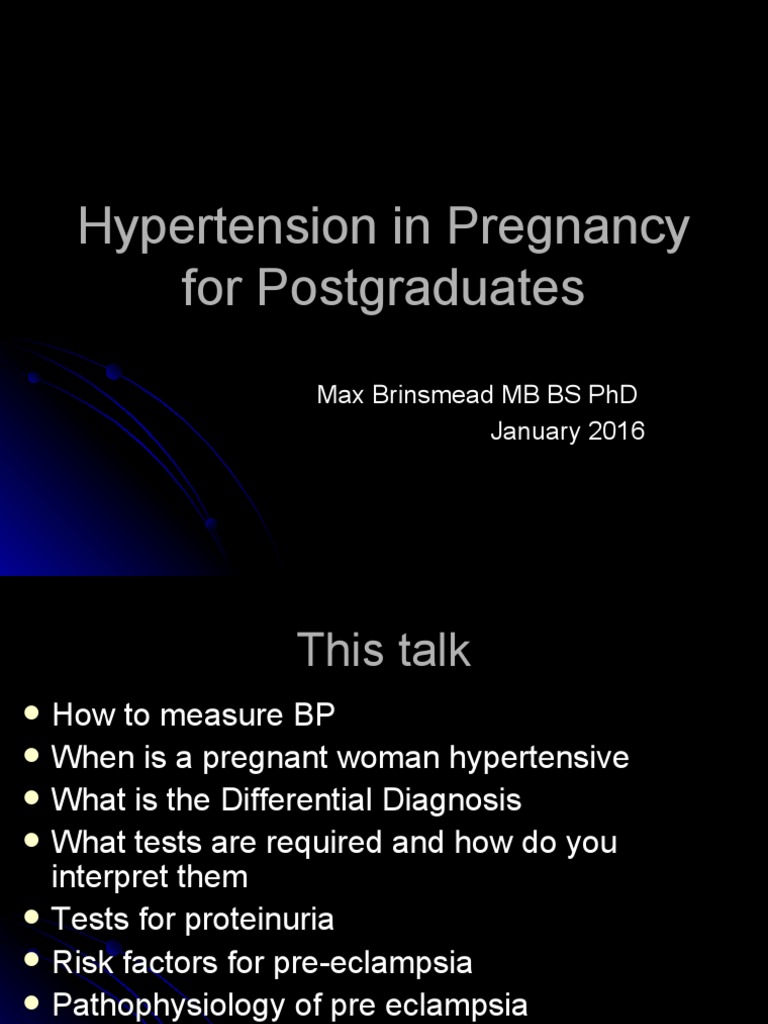 Hypertension Management in Pregnancy | PDF | Hypertension | Diseases ...