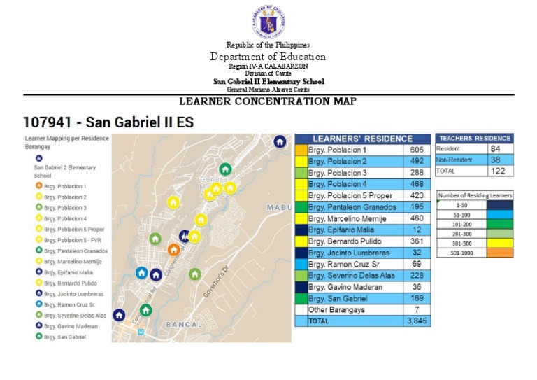Department of Education: Learner Concentration Map | PDF