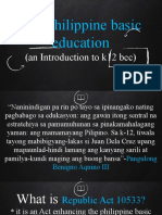 The Philippine Basic Education: (An Introduction To k12 Bec)