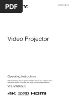 Video Projector: Operating Instructions