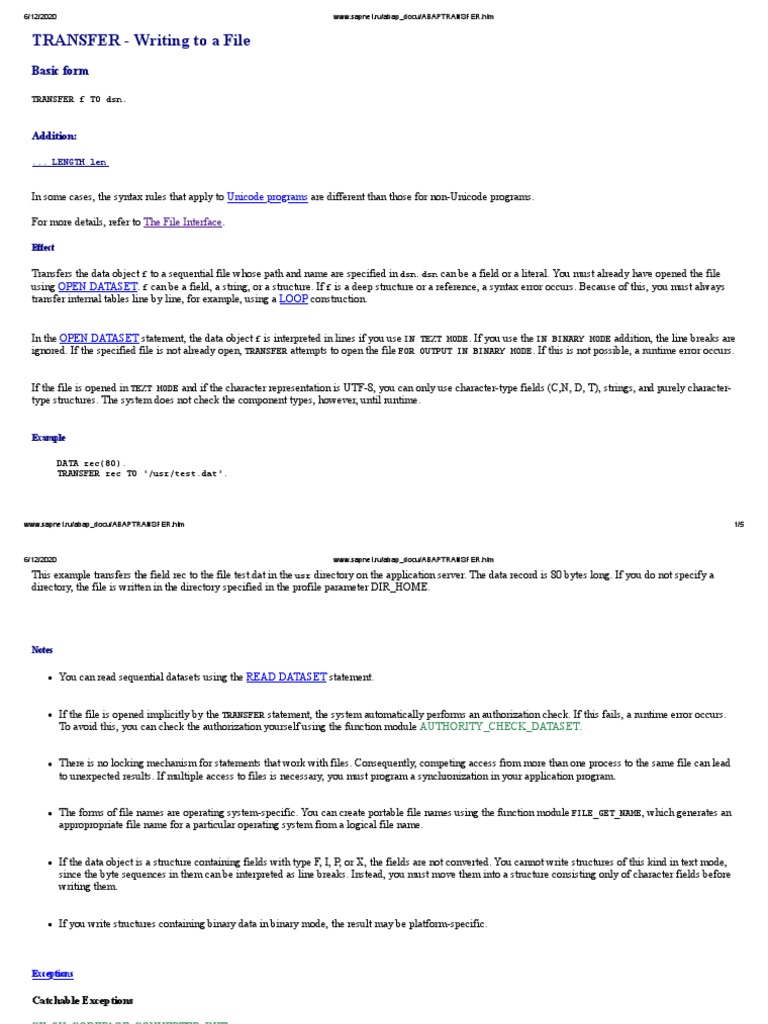 TRANSFER - Writing To A File: Basic Form | PDF | Computer File | String ...