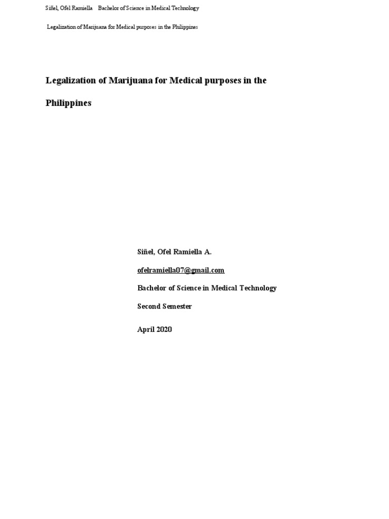 legalization of marijuana's philippines research paper