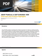 ABAP Platform in SAP S - 4HANA 1809 - Overview and Product Highlights