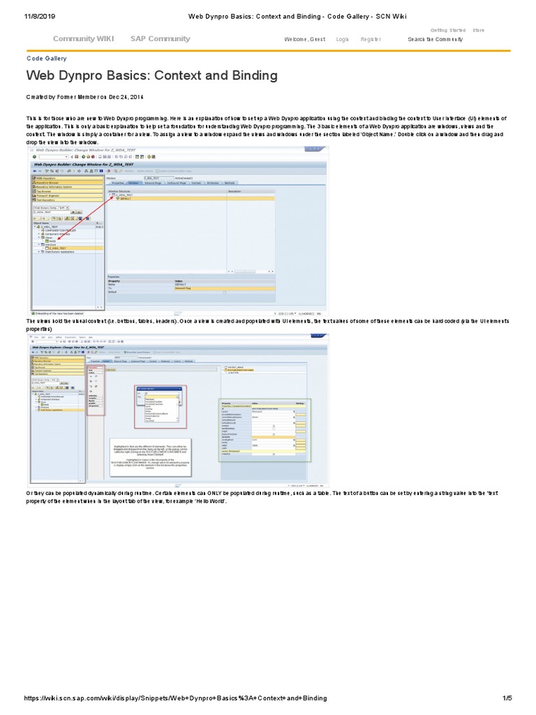 Web Dynpro Basics - Context and Binding - Code Gallery - SCN Wiki | PDF ...