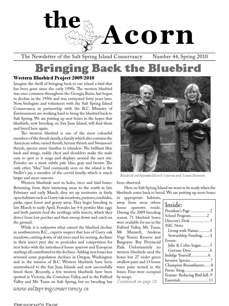 Spring 2010 Acorn Newsletter - Salt Spring Island Conservancy | PDF ...