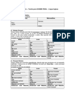 Tarefa EXAME FINAL - Língua Inglesa - Ensino Médio