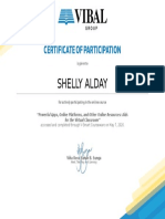 Shelly Alday: Certificate of Participation