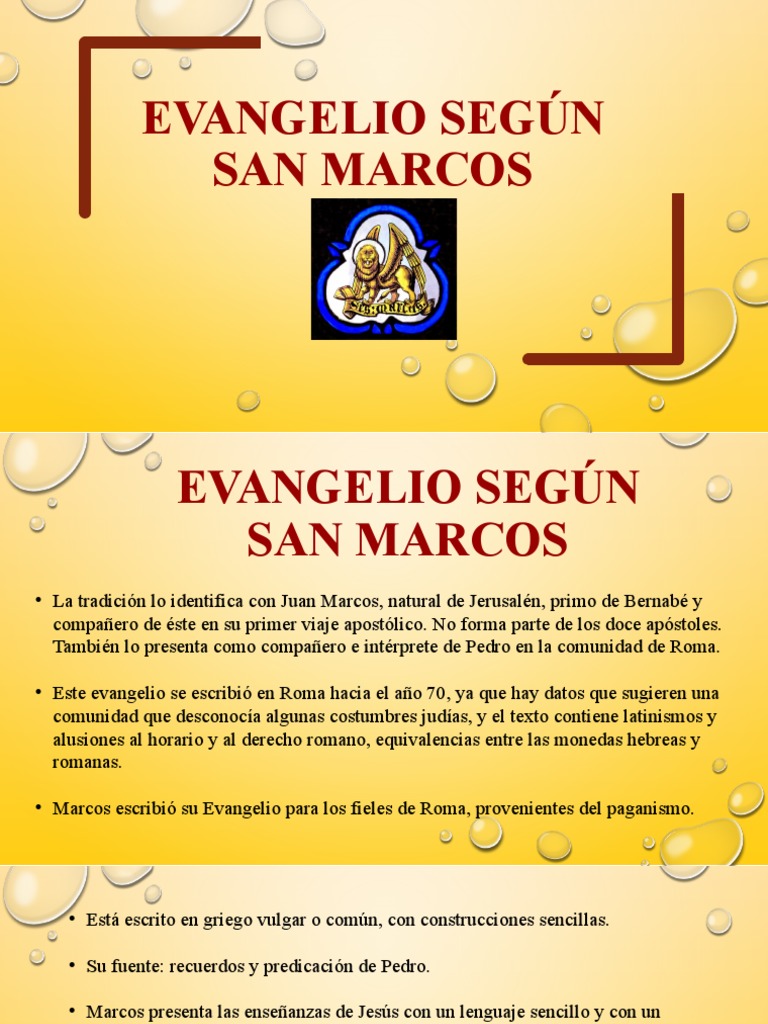 Evangelio Según San Marcos | PDF | Evangelio de Marcos | San Pedro