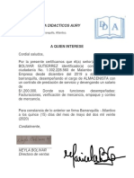 Certificado laboral almacenista distribuidora didacticos
