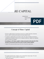 Share Capital: Presented By: Rukmani Khadka B523