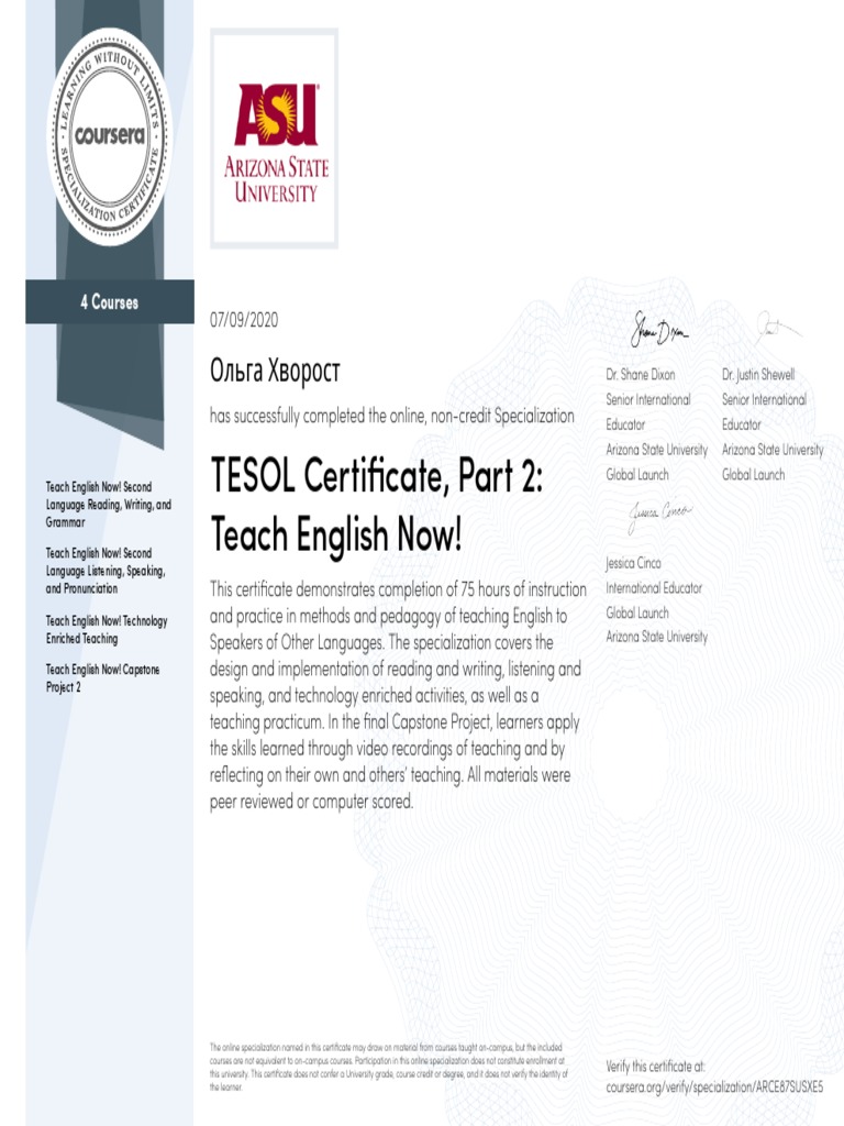 TESOL Certificate, Part 2: Teach English Now!: 4 Courses | PDF ...