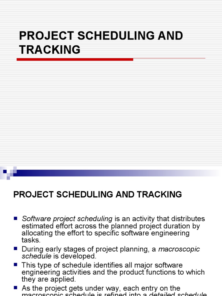 Chapter 14 Project Scheduling and Tracking | PDF | Systems Science ...