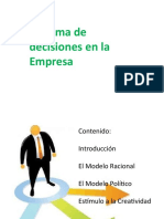 La Toma de Decisiones en La Empresa