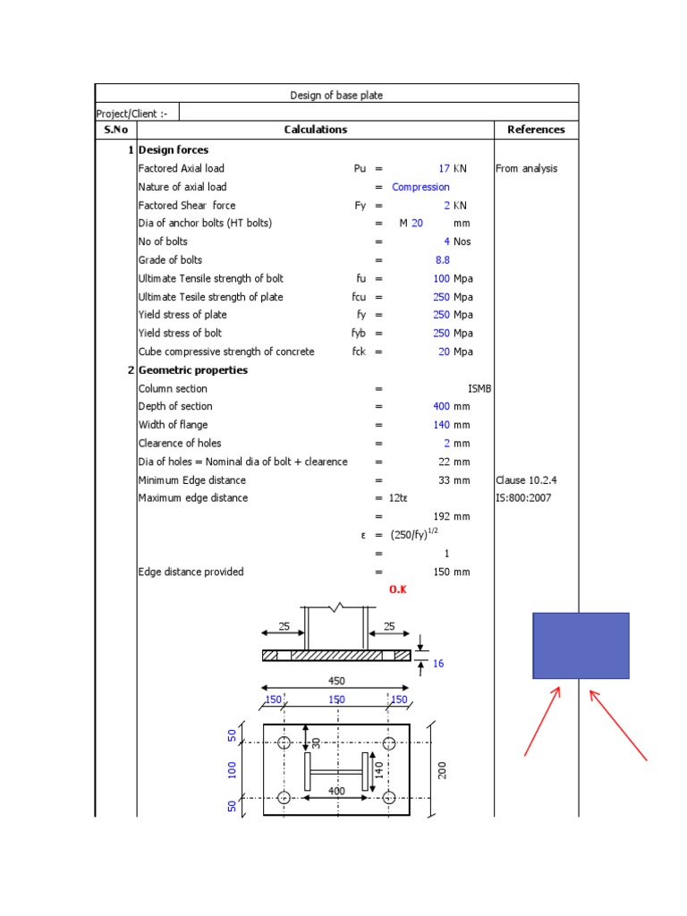 Base Plate Report | PDF | Strength Of Materials | Screw