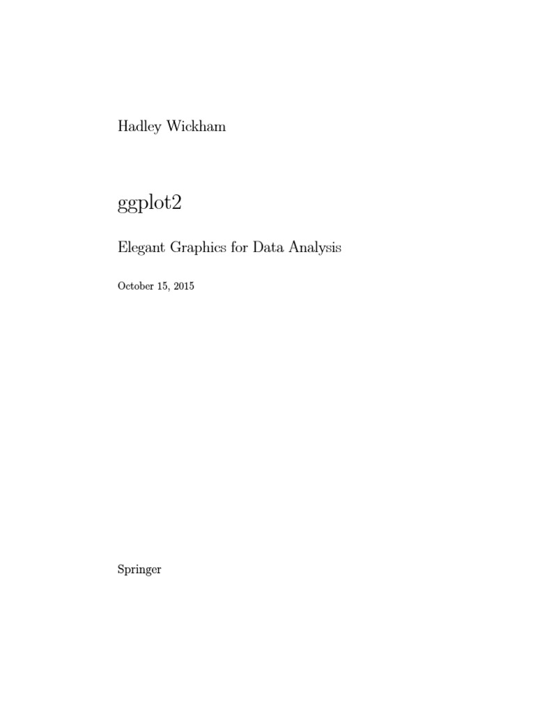 Elegant Graphics For Data Analysis Springer