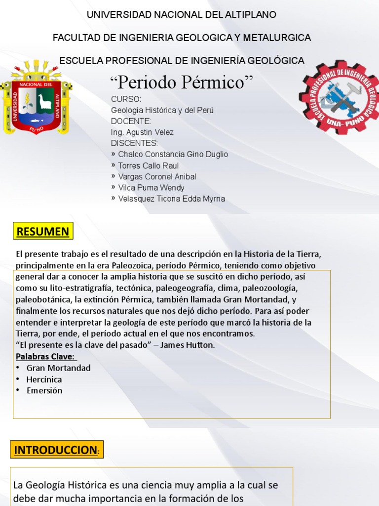 Permico Diapositivas Grupo | PDF | Geología | Ciencias de la Tierra