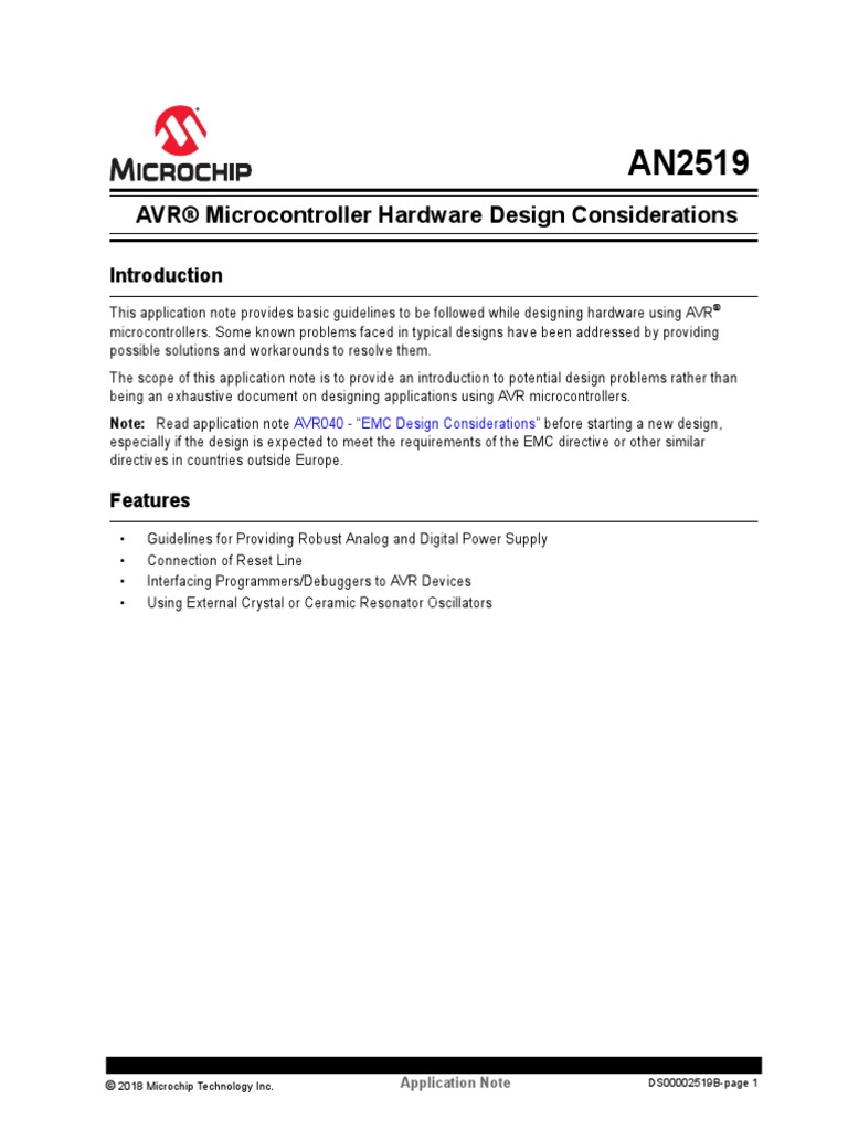 AVR® Microcontroller Hardware Design Considerations | PDF | Capacitor