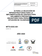 Criterios para Seleccion Infraestructuras Implementacion Centros Aislamiento Preventivo Obligatorio Personas Situacion Vulnerabilidad