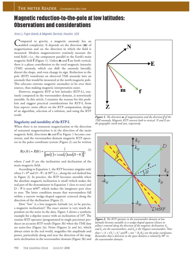 Magnetic Reduction-To-The-Pole at Low Latitudes: Observations and ...