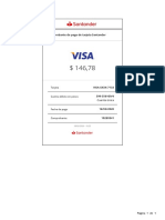 Comprobante pago tarjeta Santander VISA 18/02